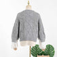 ChungHa Inspired Gray Knitted Sweater With Lace Details