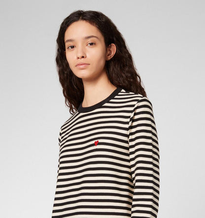 Enhyphen Jake Inspired Black Striped Long-Sleeved With Heart Embroidery