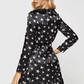 Blackpink Lisa Inspired Black Silk Long-Sleeved Star Design Dress