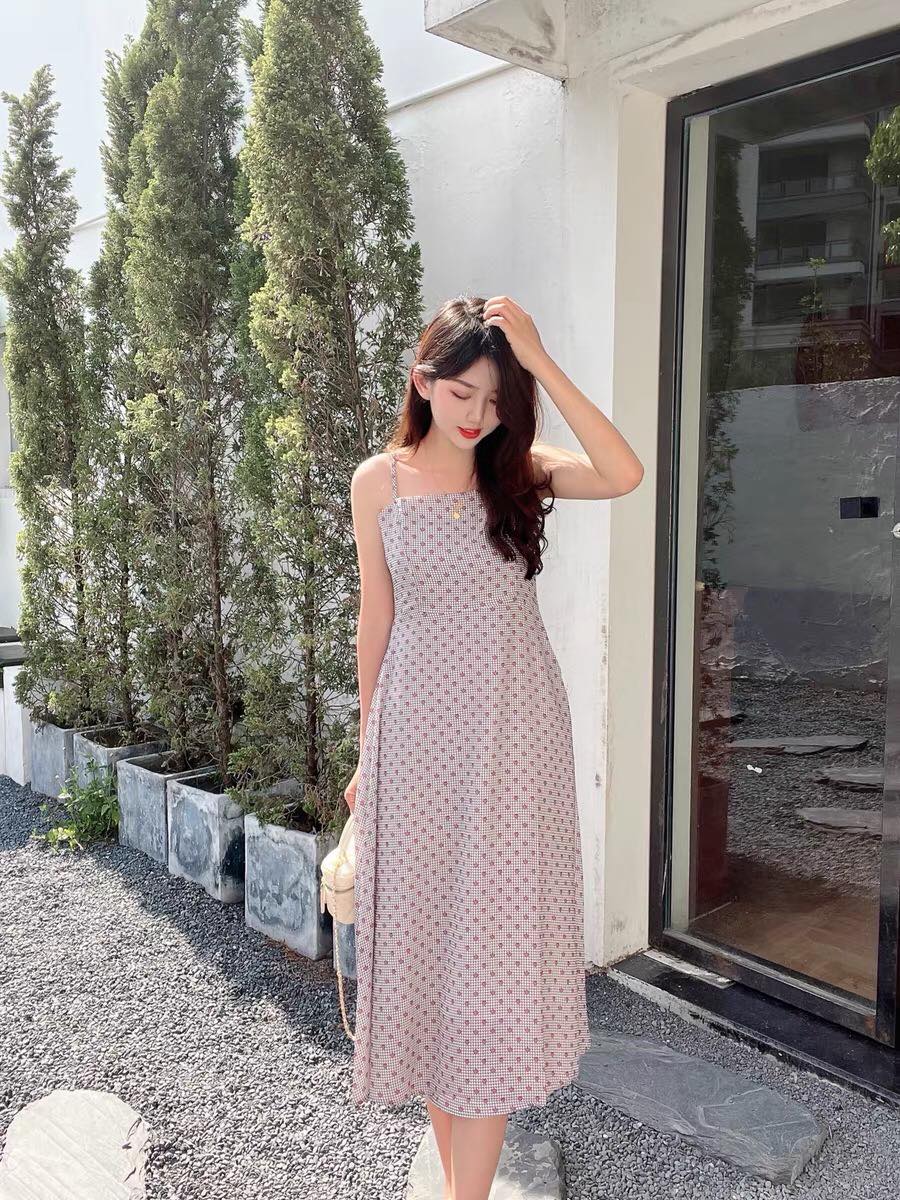 Blackpink Jisoo Inspired Polka Dots Summer Long Dress