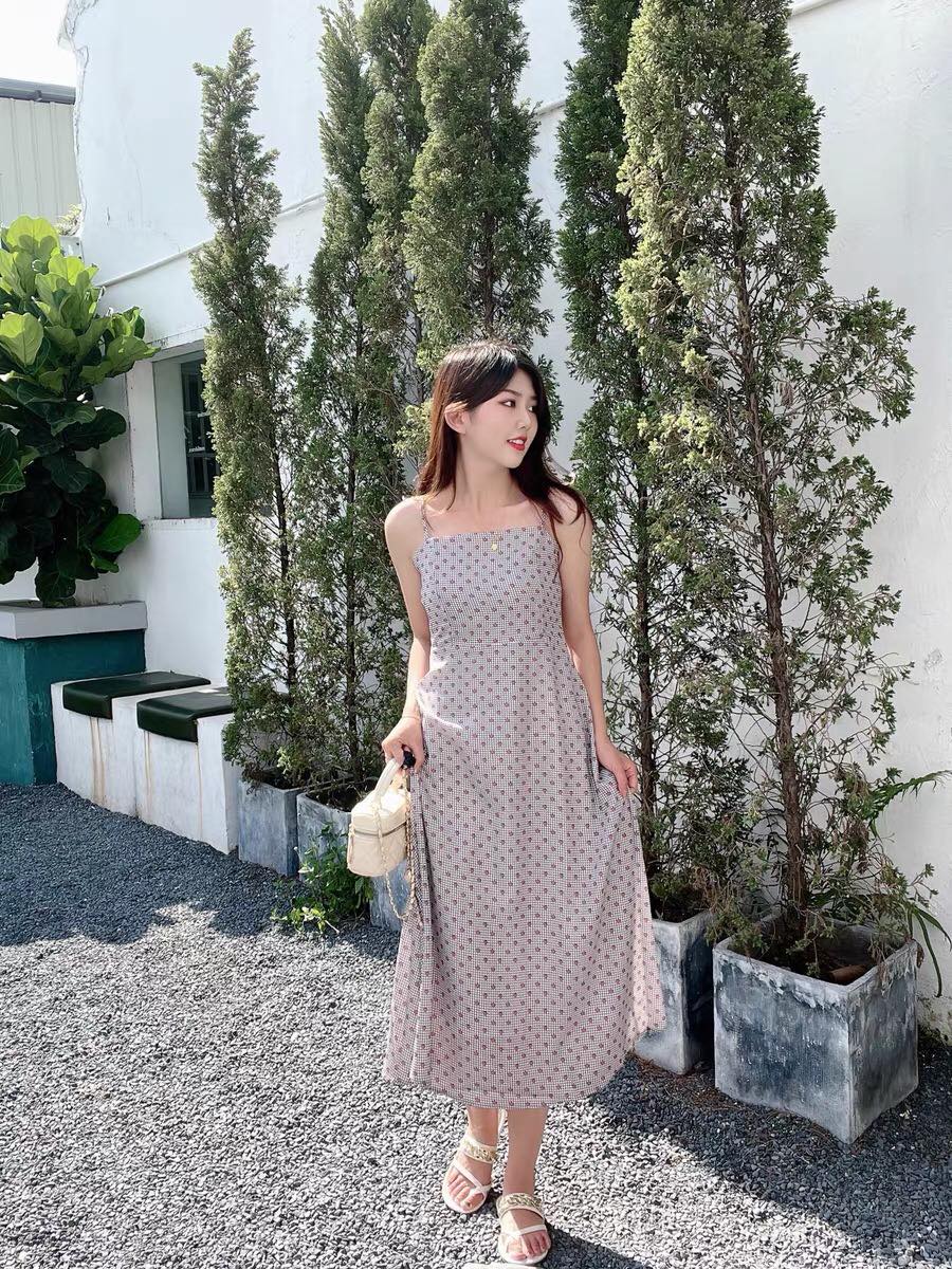 Blackpink Jisoo Inspired Polka Dots Summer Long Dress