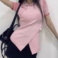 Blackpink Jisoo Inspired Pink Irregular Top