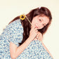 Blackpink Jisoo-Inspired Blue Floral Short Sleeve Vacation Maxi Dress
