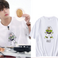 BTS Taehyung Inspired White Loose T-Shirt With "Buzz" Design