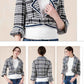 SNSD Yoona Inspired Plaid Suit Collar Long-Sleeved Jacket