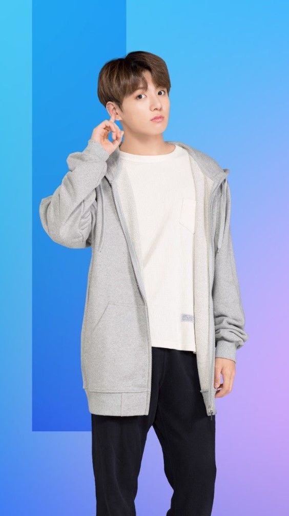 BTS Jungkook Inspired Grey Drawstring Hoodie – unnielooks