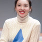 TWICE Nayeon Inspired White Turtleneck Pullover With Blue Diamond