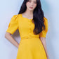 Blackpink Jisoo Inspired Short-Sleeved Yellow Dress