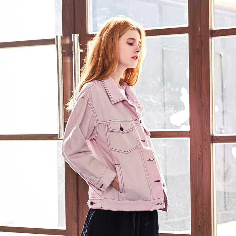 BTS Jungkook Inspired Blush Pink Denim Jacket – unnielooks