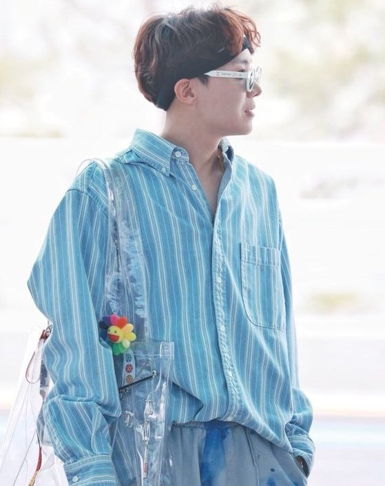 BTS J-Hope-Inspired Mens Long Sleeve Striped Shirt