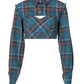 Blackpink Lisa - Retro Plaid Long Sleeve Crop Top Shirt