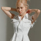 Blackpink Rosé-Inspired White Sleeveless Single-Breasted Vest