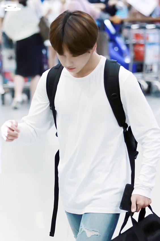 BTS Jungkook Inspired Plain White Round Neck Long Sleeve