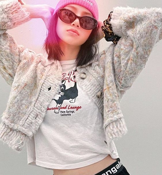 Blackpink Lisa Inspired White "Kool-Kat" T-Shirt