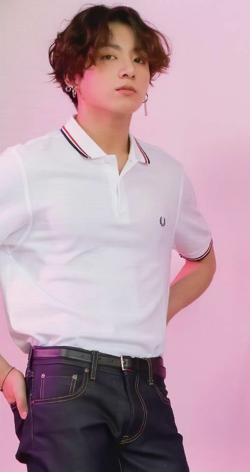 BTS Jungkook Inspired White Polo Shirt
