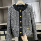 Blackpink Lisa-inspired Grey Short Tweed Goat Wool Jacket