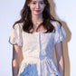 SNSD Yoona Inspired White Ruffled Puff Sleeves Shirt