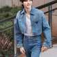 Enhyphen Sunghoon Inspired Short Denim Jacket