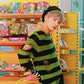 TXT Taehyun Inspired Green And Black Tattered Knitted Sweater