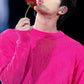 BTS Jin Inspired Rose Red Knitted Sweater