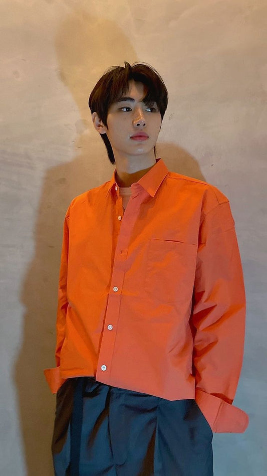 Enhyphen Sunghoon Inspired Orange Long-Sleeved Shirt