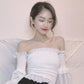 Chungha-Inspired off shoulder scrunched Top