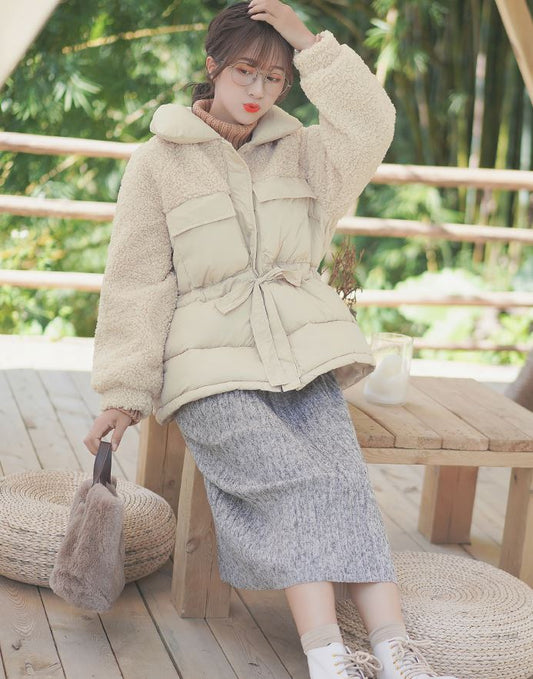Soft Beige Jacket With Bags