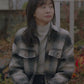 Our Beloved Summer Kook Yeon Su Inspired Beige Plaid Button-Up Coat