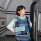 TXT Beomgyu Inspired Blue Vintage Knitted Vest