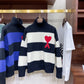 TXT Yeonjun Inspired Black And White Ace Of Hearts Sripes Sweater