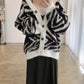 Dreamcatcher Handong Inspired Black And White Fluffy Zebra Cardigan