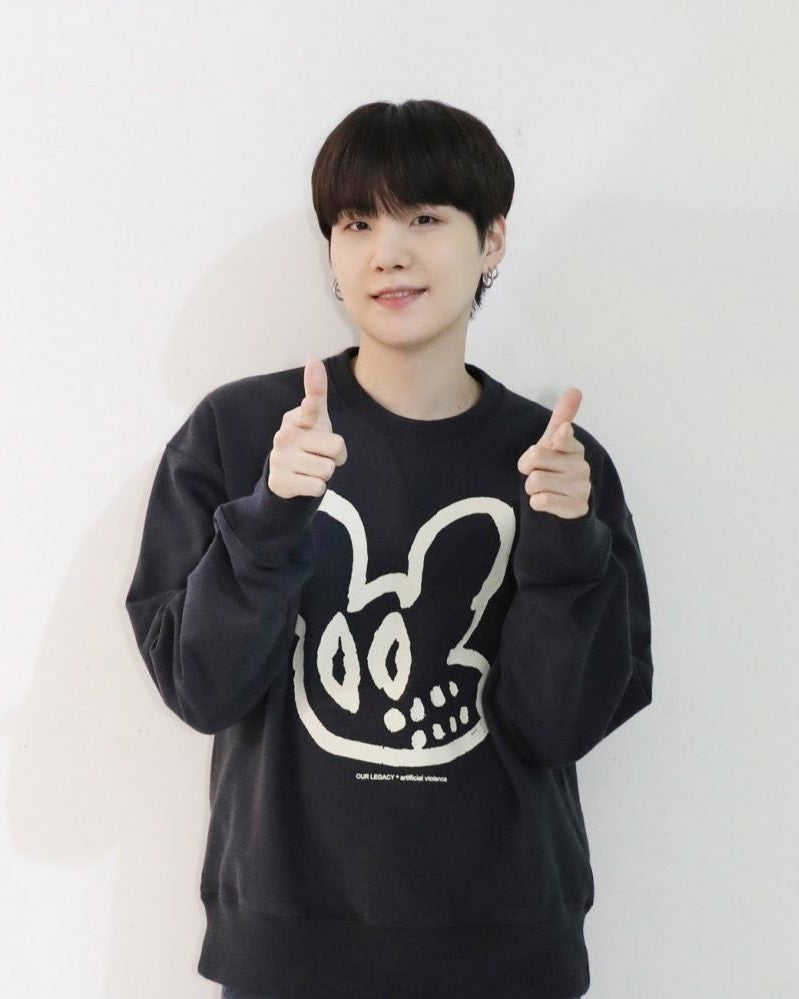 BTS Suga Inspired Black Cartoon Mouse Sweatshirt