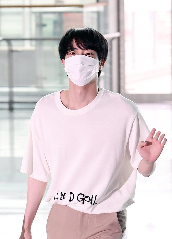 BTS JIN T-Shirt Short Sleeve White by SELLO (XL): Buy Online at