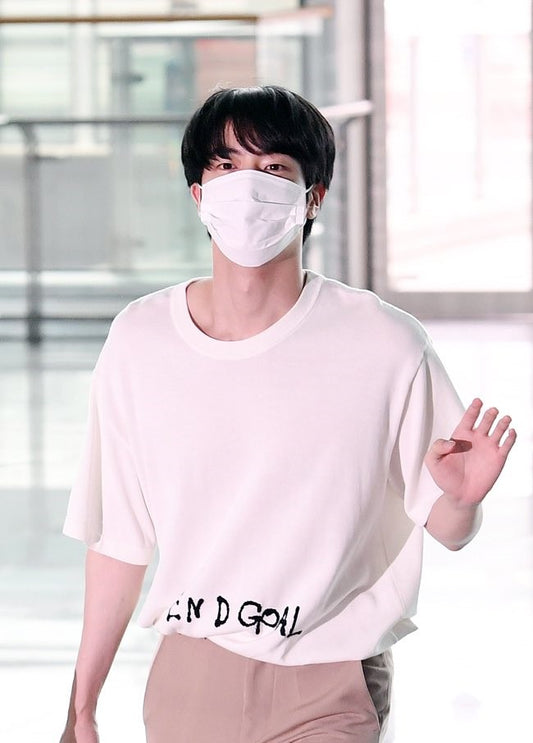 BTS Jin Inspired White Crew Neck Loose Pullover – unnielooks