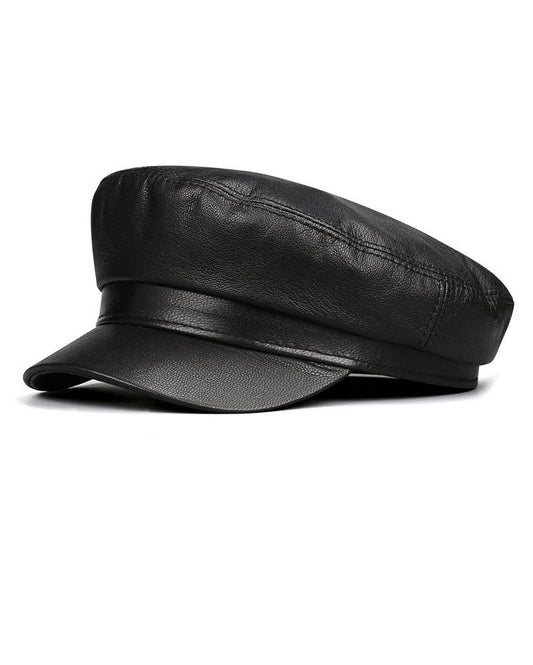 Our Beloved Summer NJ Inspired Faux Black Leather Military Cap