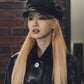 Our Beloved Summer NJ Inspired Faux Black Leather Military Cap