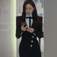 Crash Landing On You Yoon Se Ri Inspired Black Slanted Buttons Suit Dress