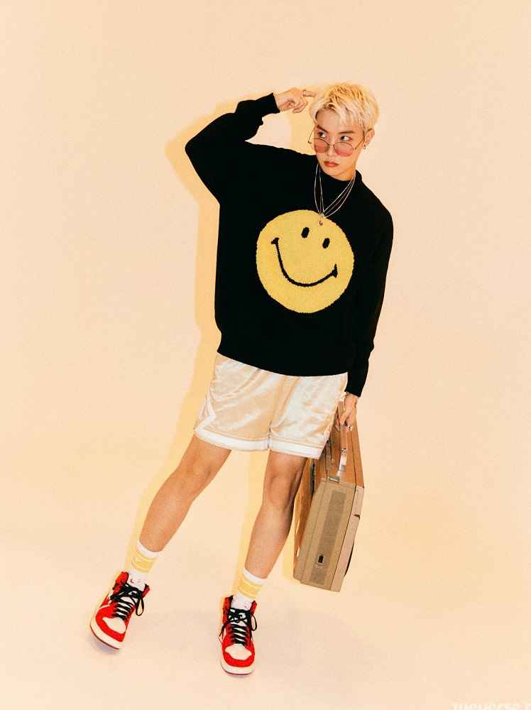 BTS J-hope Inspired Black Sweatshirt With Yellow Smiley