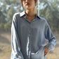 Mamamoo Hwasa Inspired Blue Classic Silk Shirt