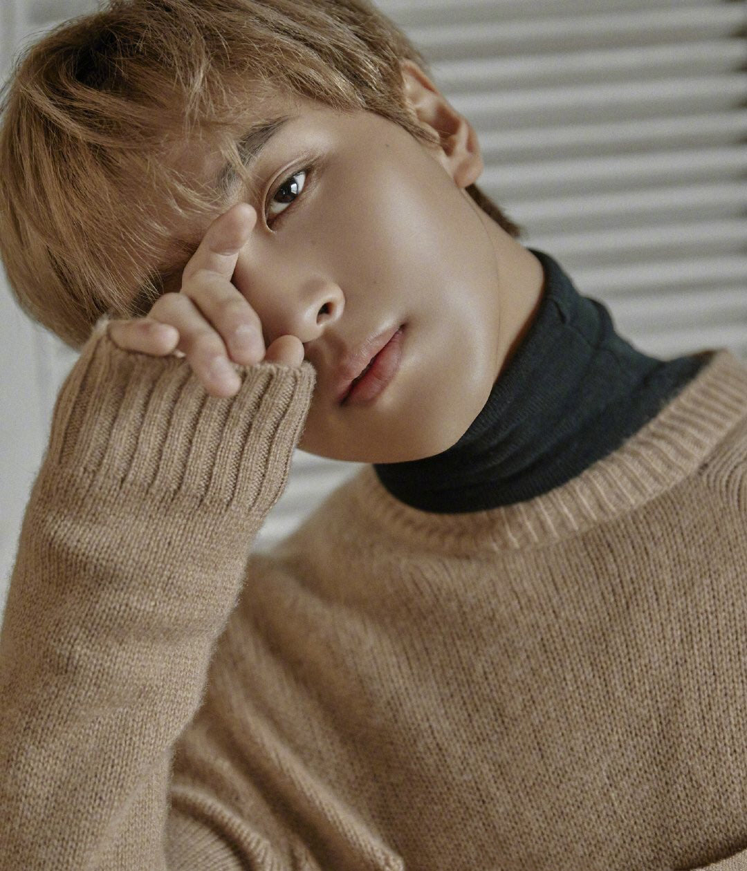 NCT127 Haechan Inspired Brown Stitch-In Sweater