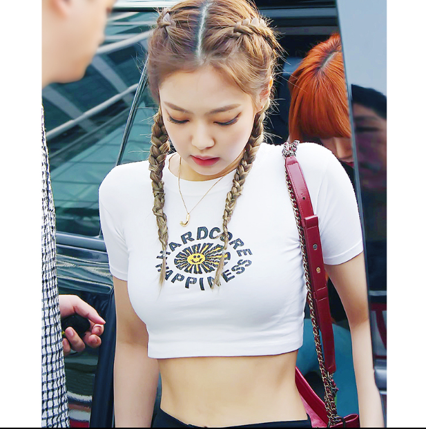 Blackpink Jennie-Inspired White top Happiness Print
