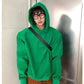 Green Casual Hooded Sweatshirt