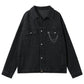 Black Chain Design Denim Jacket
