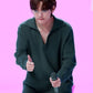 BTS Taehyung Inspired Emerald Green Collared Loose Knitted Sweater