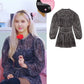 Blackpink Rose Inspired Black Sequin Embroidery Long-Sleeved Dress