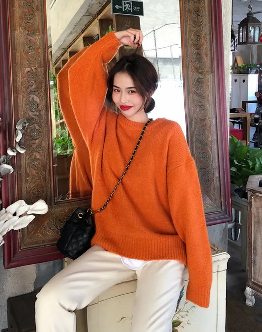 Stray Kids Felix Inspired Orange Knitted Sweater