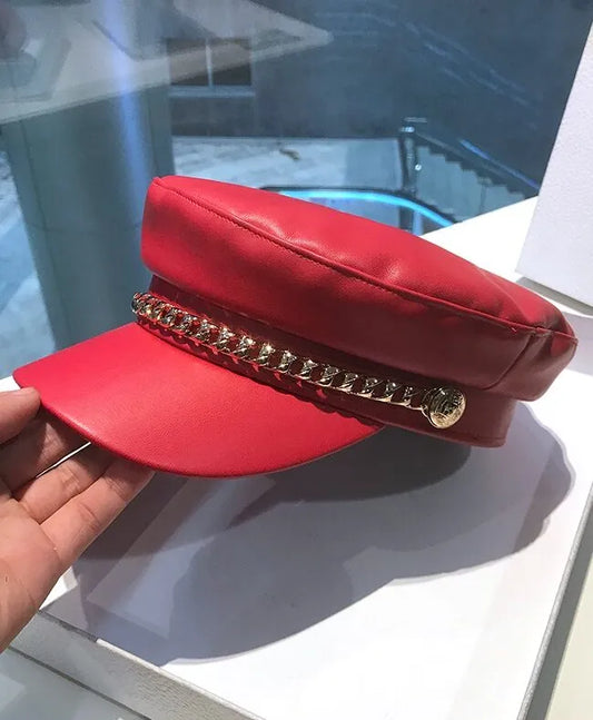 Stray Kids Felix Inspired Red Cap with Chain Detail