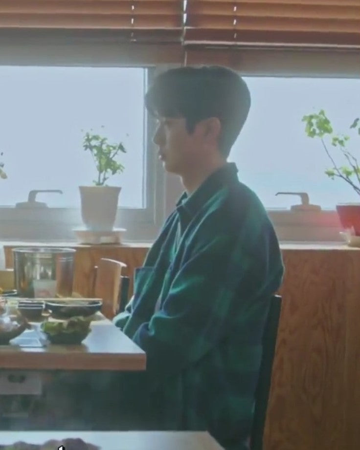 Our Beloved Summer Choi Woong Inspired Green And Blue Plaid Shirt