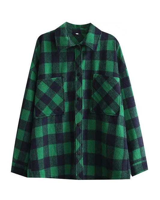Our Beloved Summer Choi Woong Inspired Green And Blue Plaid Shirt