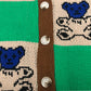 TXT Beomgyu Inspired Green Checkered Bear Cardigan